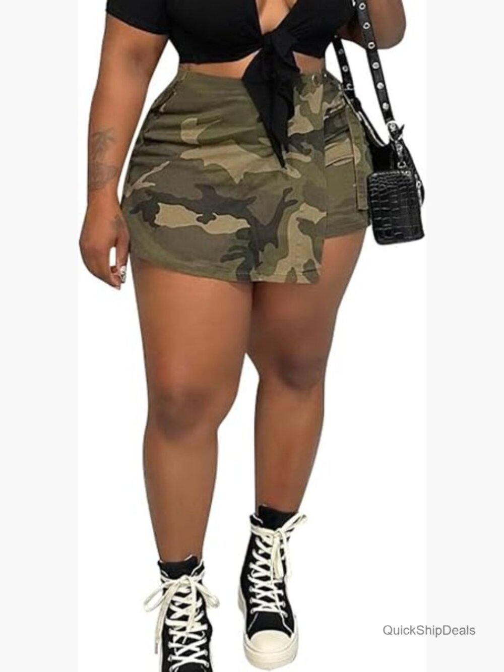 Slim Fit Camo Cargo Shorts with Pockets Casual Army Fatigue Shorts